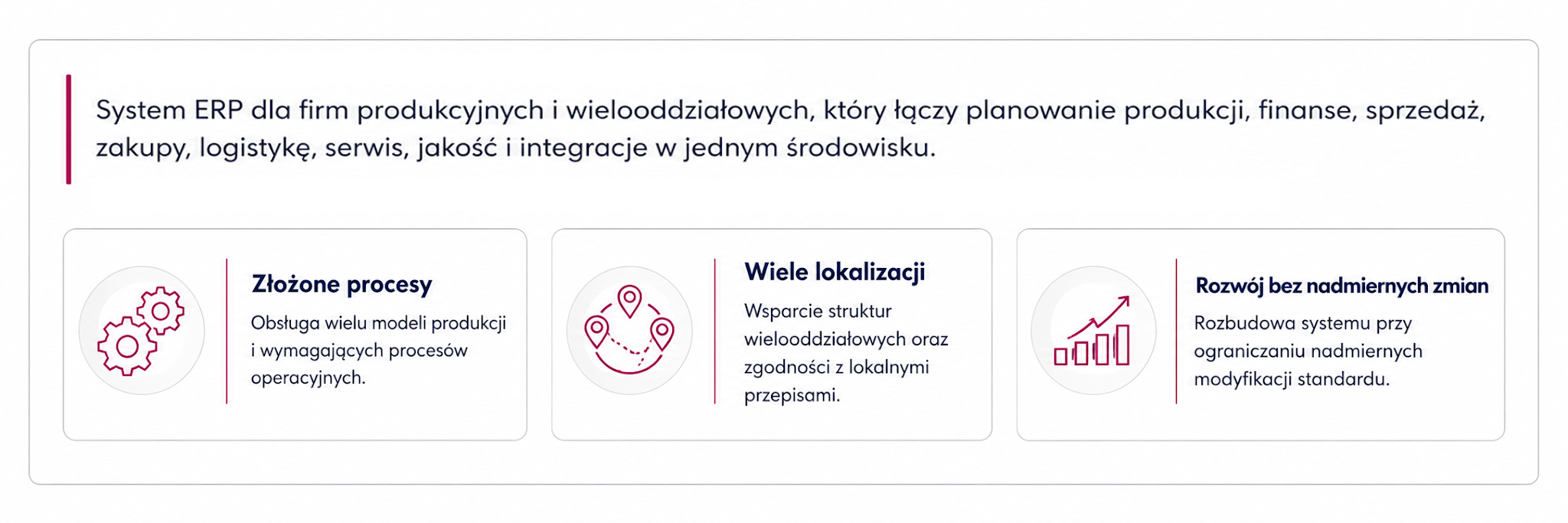 Infor LN jako system ERP dla firm produkcyjnych i wielooddziałowych, wspierający złożone procesy, wiele lokalizacji oraz rozwój systemu przy ograniczaniu zmian w standardzie.